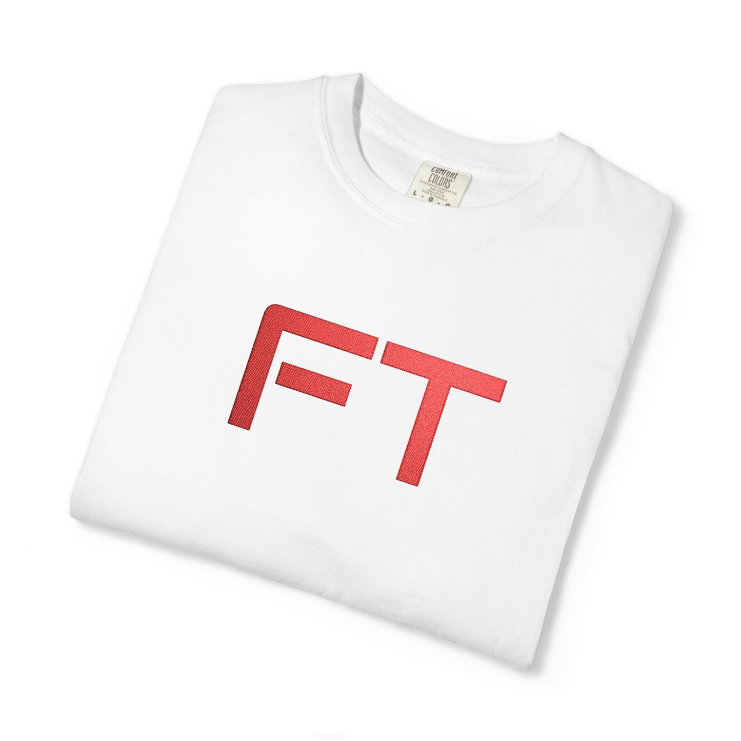 FT Cool White Signature Tee – Premium Embroidered T-Shirt by FT Collections
