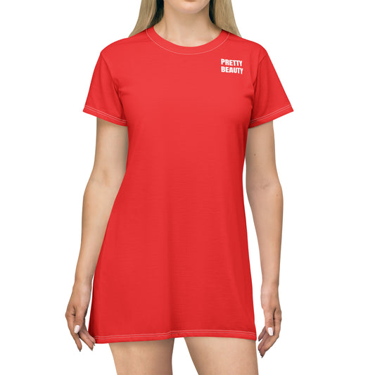 Pretty Beauty Red - T-Shirt Dress