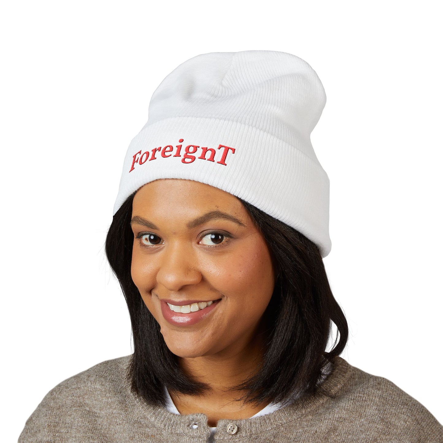 FT Cool White Signature Beanie - Premium Embroidered Beanie